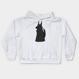 Black German Shepherd Kids Hoodie